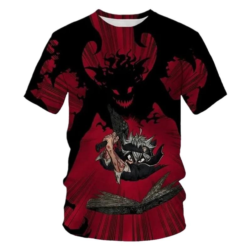 Man's Casual Short Sleeve T-Shirt Anime Black Clover 3D Print Tops Streetwear Cool Tees Parent Adult Clothing Short Sleeve