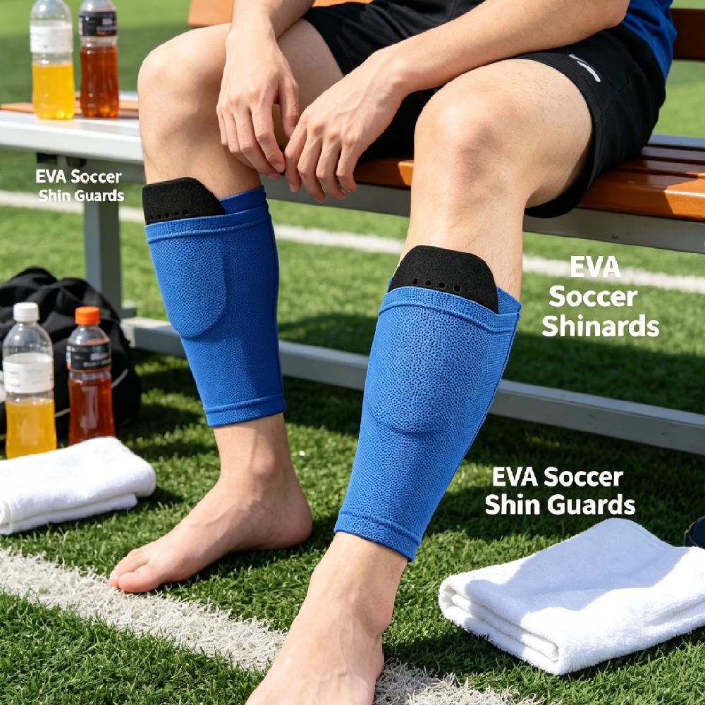 1Pair Soccer Shin Guard Insert Plates EVA Material with Breathable Holes Adult Kids Sports Shin Protectors for Training 1