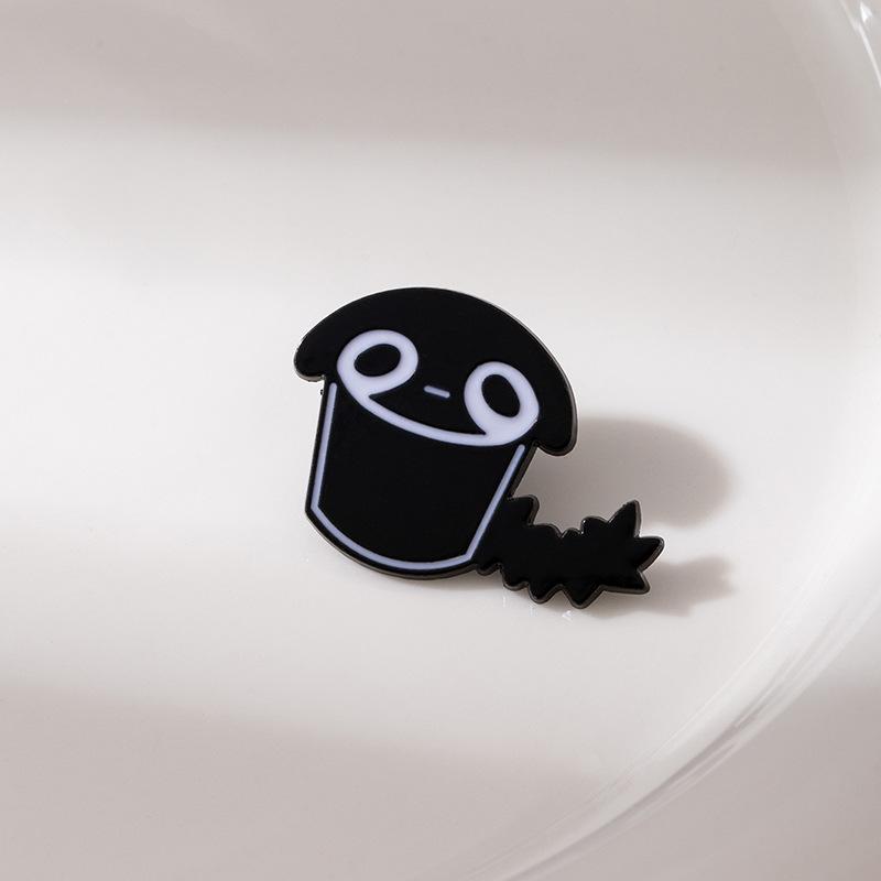 Cute Cartoon Little Black Cat Brooch Black Kitten Liquid Cat Personality Black Cat Alloy Badge Clothing Accessories