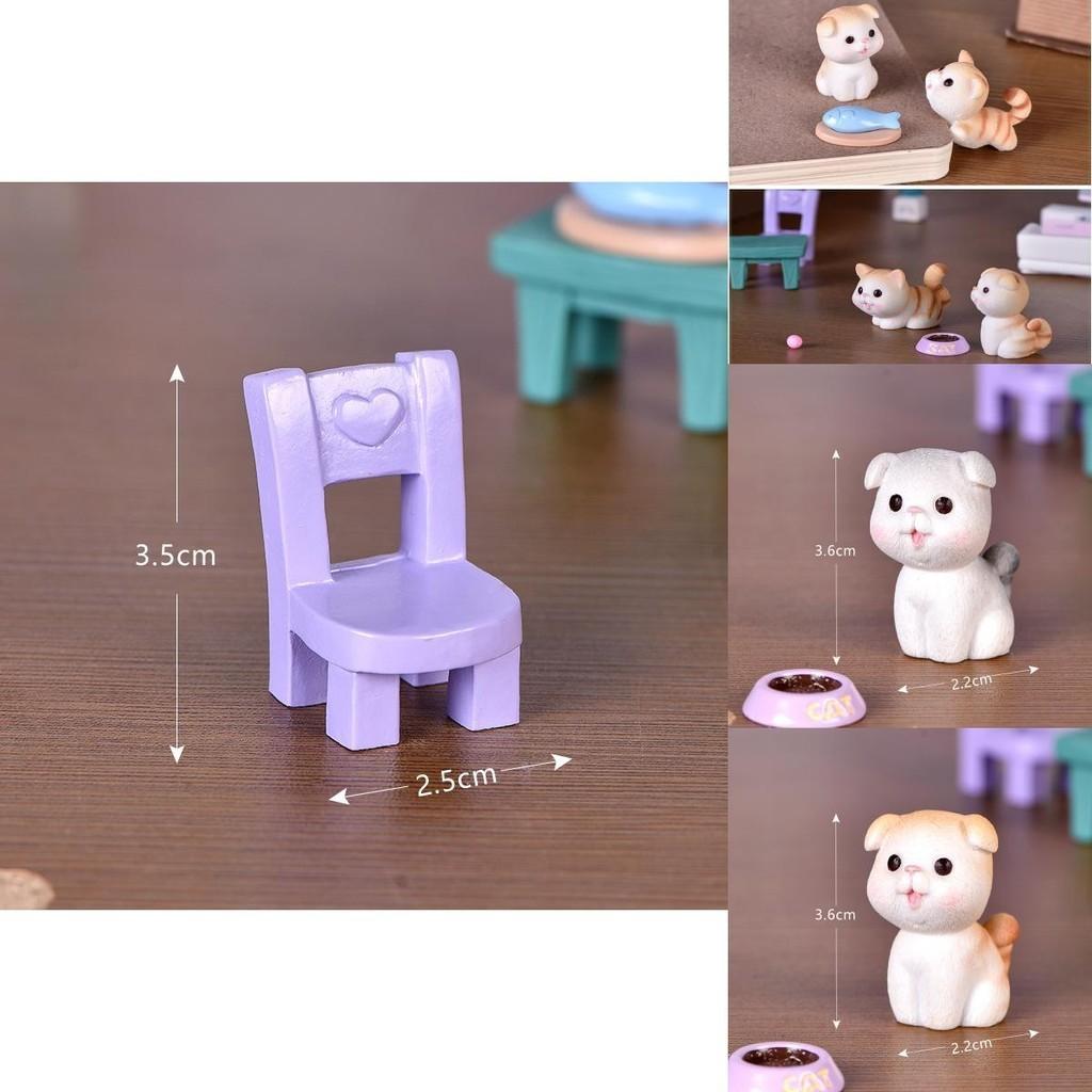 Adoráveis Mini Estatuetas de Gato Modelo Boneca Pet Apresentando Artesanato Exquisito Para Decoração de Casa
