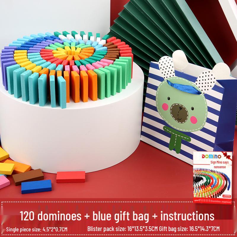 Large Wooden Domino Set - Educational Building Blocks for All Ages