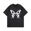 New loose trendy brand American retro high street short-sleeved heavy vintage washed old couple half-sleeved t-shirt