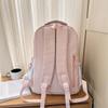 College Style Backpack Girls Color Block Book Bag Lightweight Large Capacity Schoolbag for Student