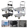 Steel Foldable Push Cart Dolly Platform Truck for Restaurants, Home