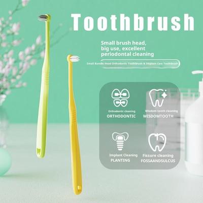 1Pcs Toothbrush Single-Beam Tufted Brush End Tuft Tapered Toothbrush Single Compact Interdental Interspace Brush Cleaning Tools