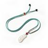 Elegant Natural White Agate Pendant Necklace with Wire Wrap, Fine Cord, Hanfu Inspired, New Chinese Style
