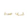 Stud 22P Coco Iconic Letters Earrings Women's Gold