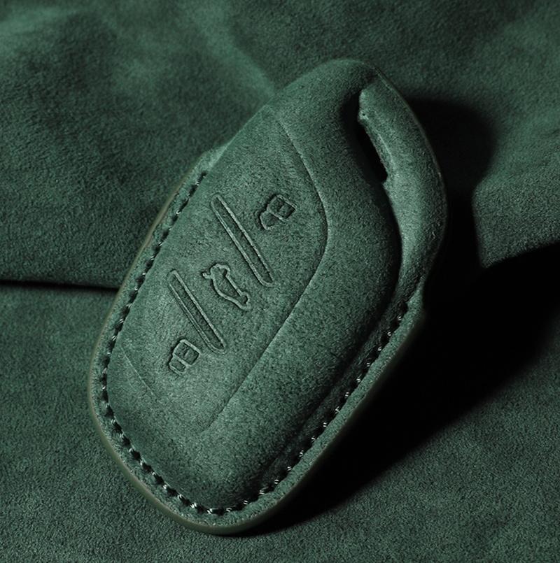 Suede Faux Leather Car Key Case Cover For MG MG4 MG5 MG6 MG7 ZS EV HS EHS ZX GT Car Key Case Protector MG Key Case Keychain
