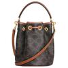 Celine Logo Print Drawstring Closure Leather Crossbody Tote Bag Women Handbags Brown 121672CAS-04LU