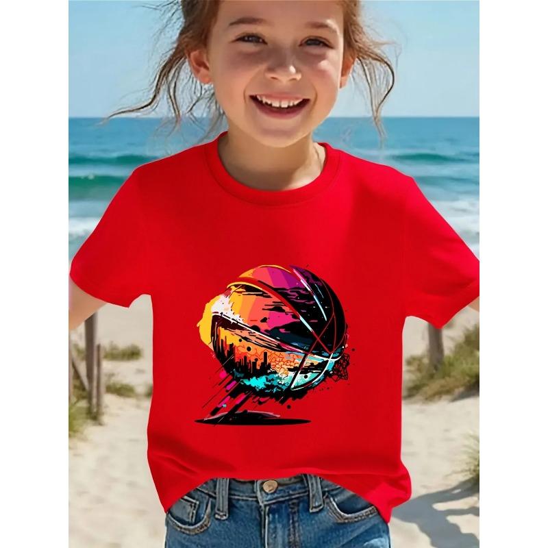 Europäische Größen Mädchen Kurzarm-T-Shirt, Weich Und Bequem Für Den Täglichen Gebrauch, Geeignet Für Zuhause, Draußen Und Sportliche Aktivitäten, Bequem Und Atmungsaktiv