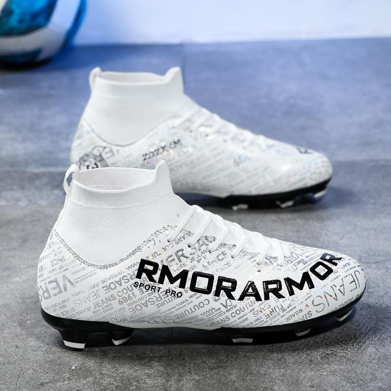 Fußballschuhe 31-48 Unisex Fußballschuhe Hohe Qualität Große Größe Leder Hochelastische Sockenöffnung Kunstrasen Stollen Fußball Trainingsschuhe