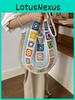Bohemian Handwoven Tote Bag Large Capacity Cotton Casual Travel Purse For Daily Use