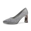 6-Pointed Thick Heel Waterproof Table Single Shoes Femininity Sexy Suede High Heels Not Tired Feet Women's Shoes