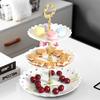 Black White 3Layer Cake Stand Cupcake Tray Plastic Stackable Afternoon Tea Dessert Fruit Plate Birthday Party Wedding Shelf Tool