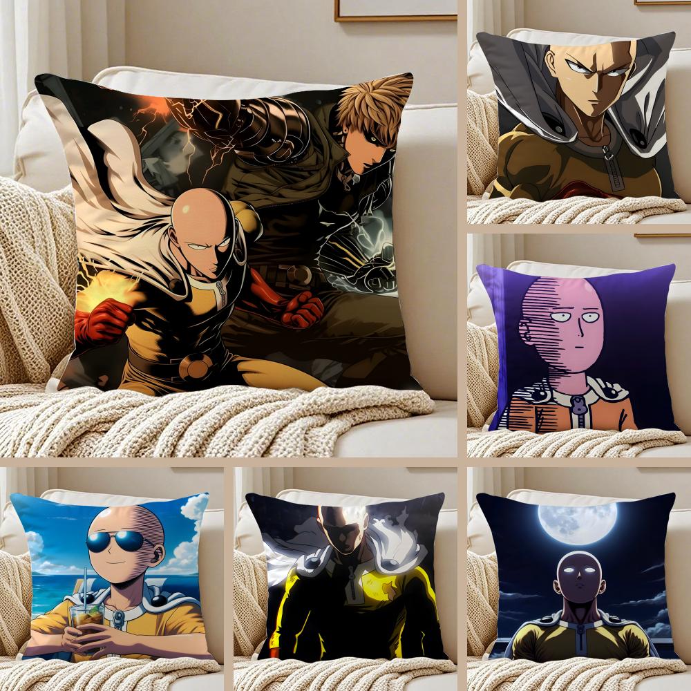 Anime Action OOne Punch MMan Cushion Cover Pillowcase Antidustmite Living Room Sofa Decor Cushion Room