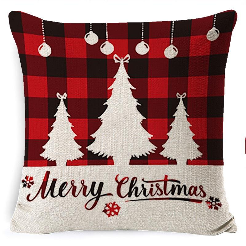Pillow Cushion Cover Linen Santa Claus Pillow Cover Linen Material
