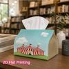 1pc, 2D Flat Printing, Tissue Box Circus Tent Pattern Printed Tissue Box, Suitable for Bathrooms, Living Rooms, Bedrooms, Dressing Tables, Coffee Tabl
