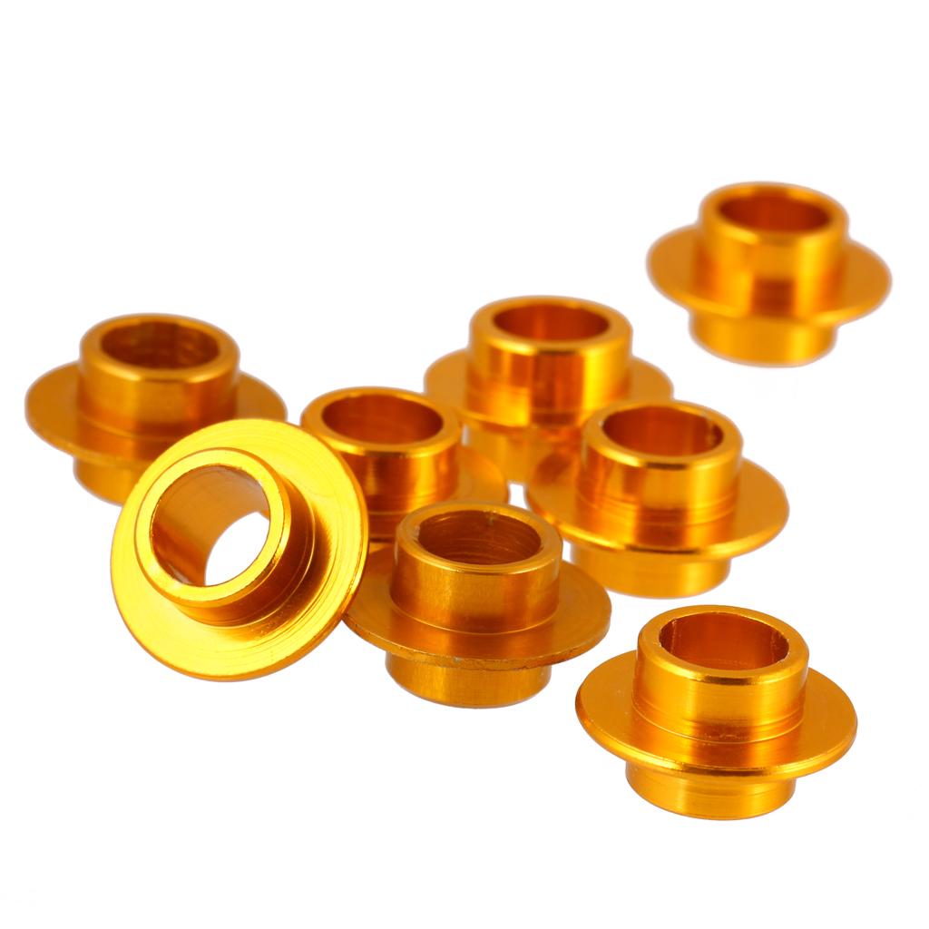 Gold Aluminum Skate Bushings Eight Piece Inline Bearing Spacers Durable Skate Parts for Fitness Skating