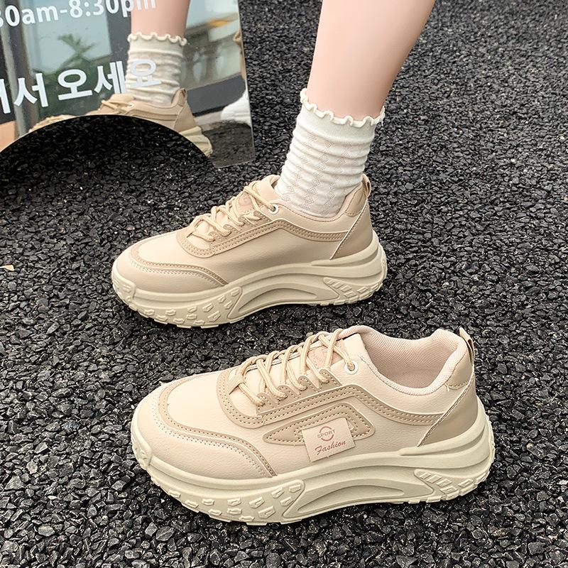 Thick-soled Dad Shoes Women's New Summer Mesh Breathable Mesh Shoes Women's Small Feet and High Inner Height Lightweight Sports Shoes