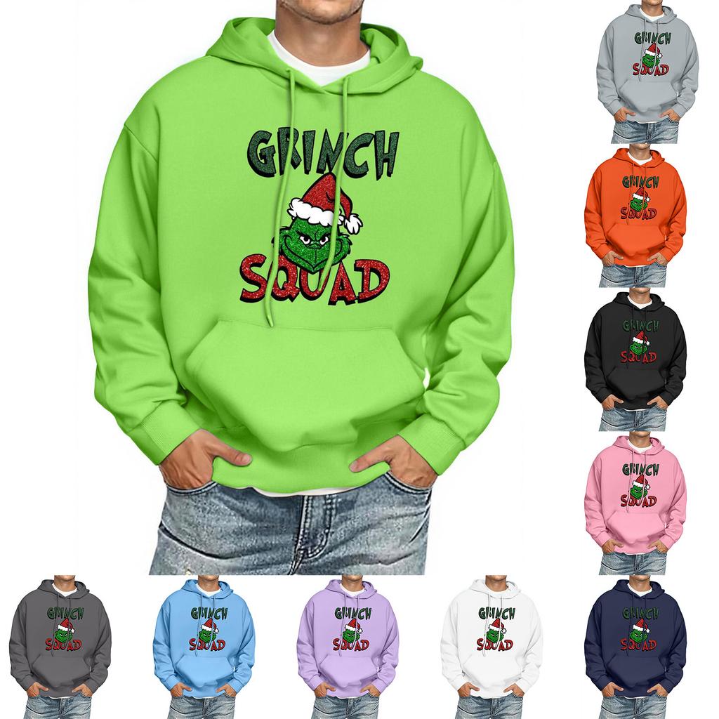 Men's Print Hooded Sweatshirt Long-Sleeve Casual Pullover Hoodie Hooded Sweatshirt