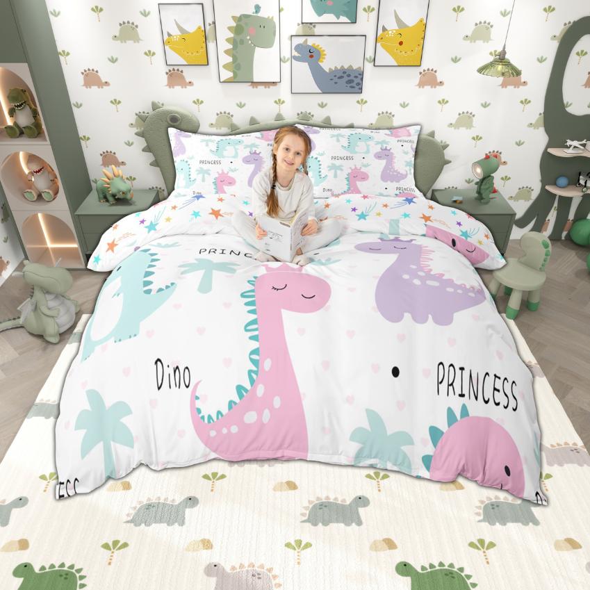 Homewish Cute Animal Duvet Cover Set for Boys Girls, Dinosaur Pig Unicorn Bedding Set, Pig Giraffe Elephant Quilt Cover Set UK C 120x150cm 2pcs&set