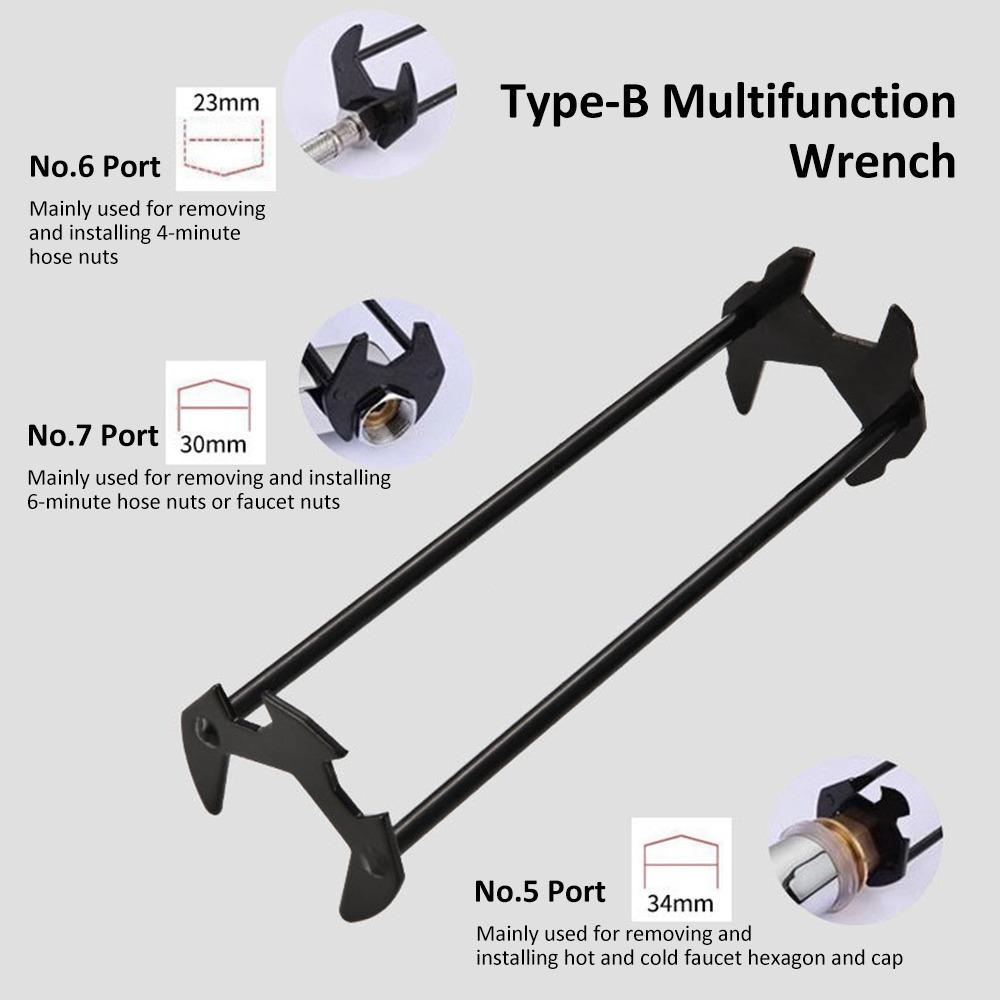 2pcs Multifunctional Tool Faucet Wrench Tool Sink Wrench Set Maintenance & Removal