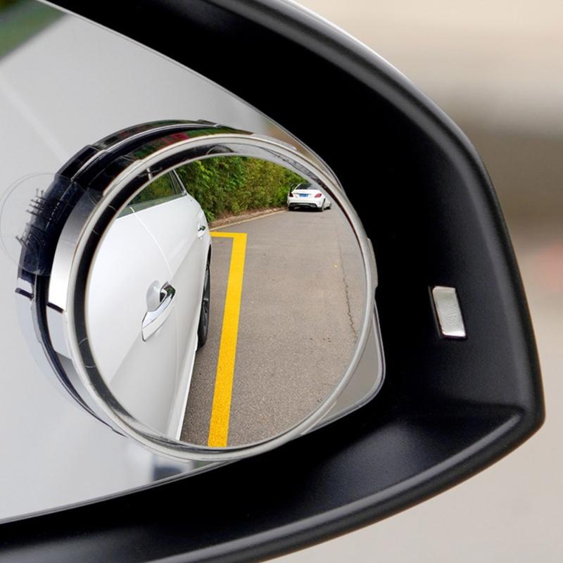 2pcs Suction Cup Type Blind Spots Mirrors 2inch Round Glass Convex Mirror Side Rear View Mirror for Car SUV Automotive