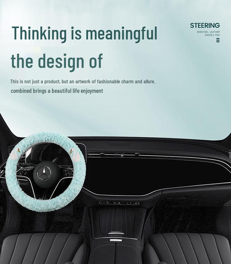 Universal Winter Non-Slip Short Plush Steering Wheel Cover - Warm & Wear-Resistant for Men and Women