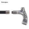 Silber Harz Wolf Gehstock Mode Dekorativ Stahlstock Gentleman Elegant Cosplay Stock Knauf Krummstab 94cm