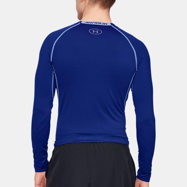 Under Armour Long Sleeve Training Compression Shirt Men Tops Blue 1257471-400