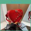 Fashionable Heart-shaped Crossbody Pu Purse With Zip Closure And Chic Stitching