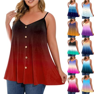 Damen Casual Übergröße Weste mit verstellbaren Schulterträgern, V-Ausschnitt ärmelloses Camisole-Top