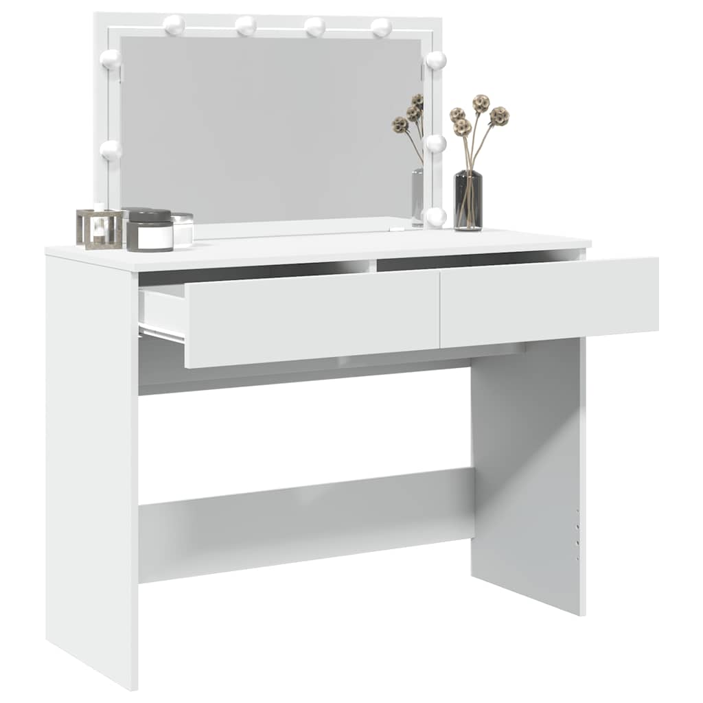 Makeup Vanity Table with LED Lighting White 100 X 40 X 120 Cm