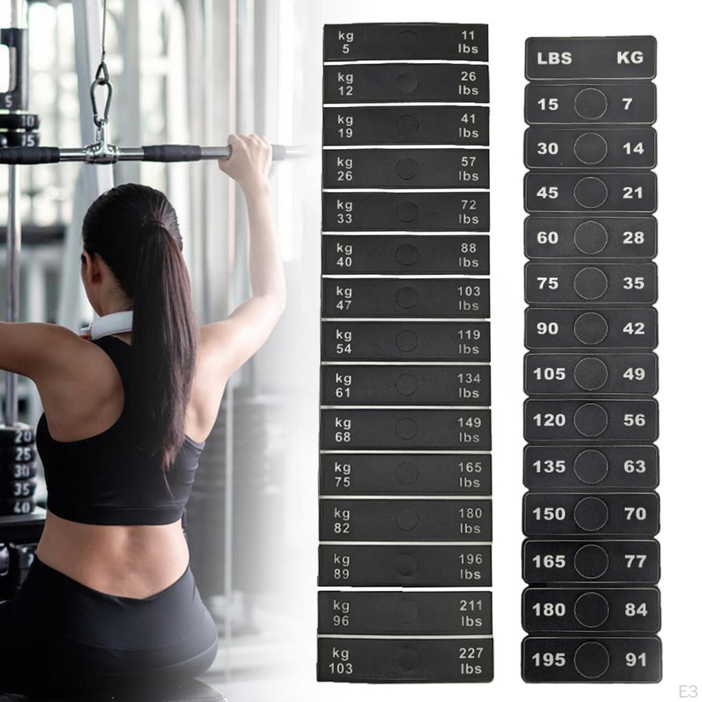 Weight Stack Labels Sticker 15 Pounds 7 Kg Increment Attachments Decal Accessories for Indoor Gym