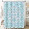 Patterned Shower Curtain Boho Chic Design with Blue, White, Pink Green Floral Print for Bathroom Decor Waterproof Fabric, Room D
