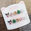 Pegatinas de Uñas Portátiles de Dibujos Animados de Navidad de Kuromi para Niños (De 3 a 12 años)