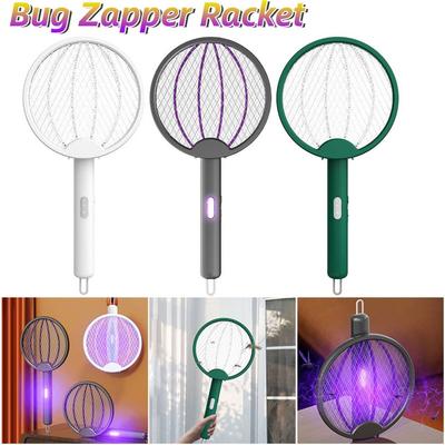 Foldable Electric Mosquito Killer Fly Swatter Trap USB Charging Mosquito Racket Insect Killer with UV Light Bug Zapper for Home