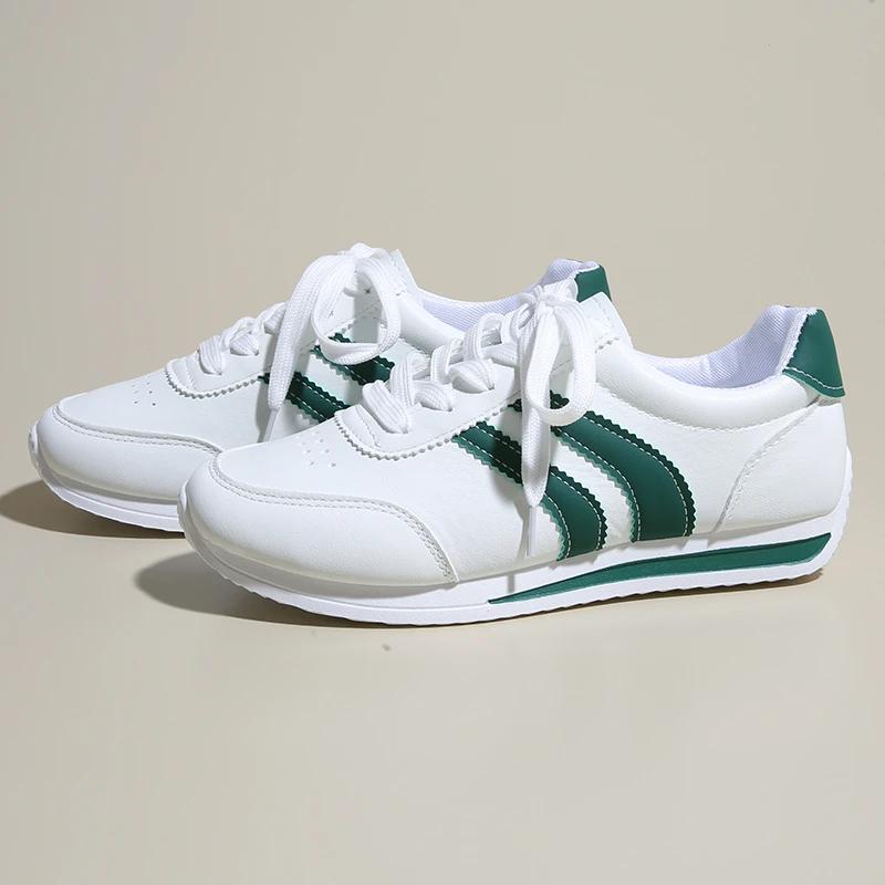 Damen Designer Sneaker Runde Spitze Tiefer Ausschnitt Leichte Sneaker Vielseitig Atmungsaktiv Kreuzschnürung Lässige Sneaker De Mujer