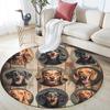 Dachshund Collage Round Area Rug,Carpet Rug for Living Room Bedroom Sofa Playroom Decor,Non-slip Floor Mat