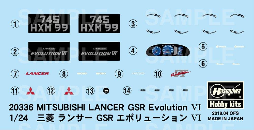 Hasegawa Mitsubishi Lancer GSR Evolution 6 Plastic Model Kit 20336 1/24