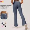 Slim Fit Yoga Pants With Crossed High Waist For Running And Fitness Women