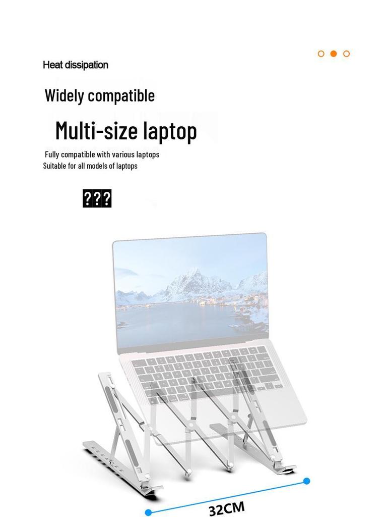N6 Aluminum Alloy Laptop Stand - Folding, Multi-Angle, Heat Dissipation