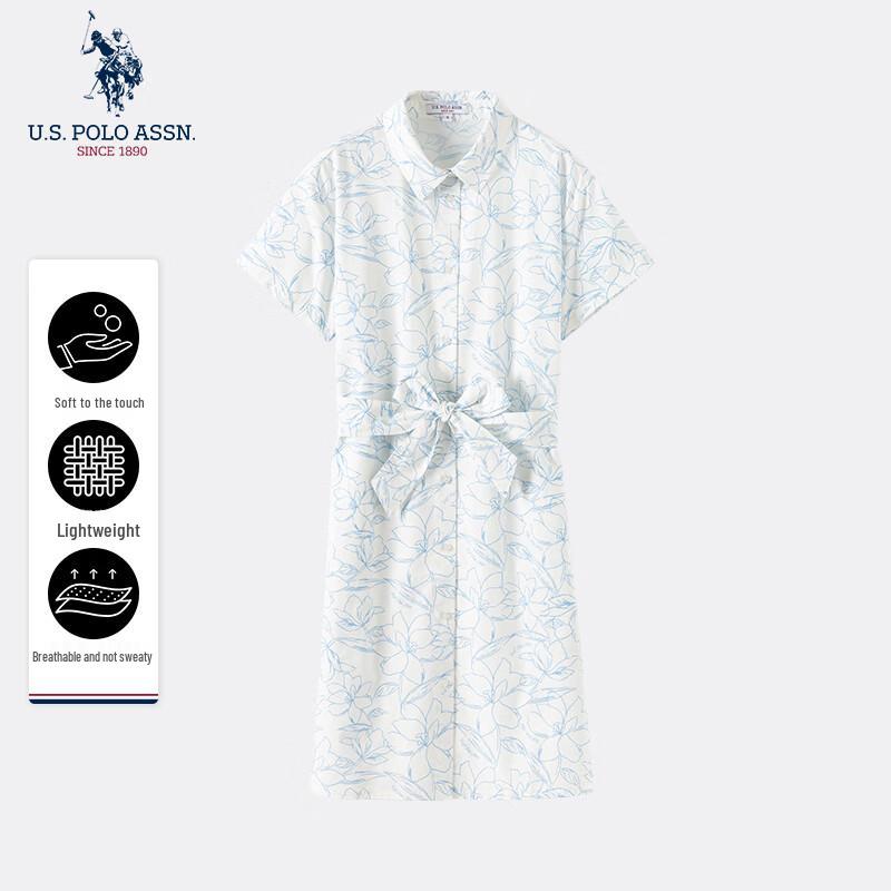 U.S. POLO ASSN. Women s Lyocell Blend Short Sleeve Shirt Dress L