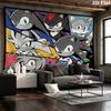 Sonic Hedgehog Wall Tapestry Aesthetic Wall Hanging Printed Fabric Blanket Decorative Tapestries For Bedroom Living Room Home Decor