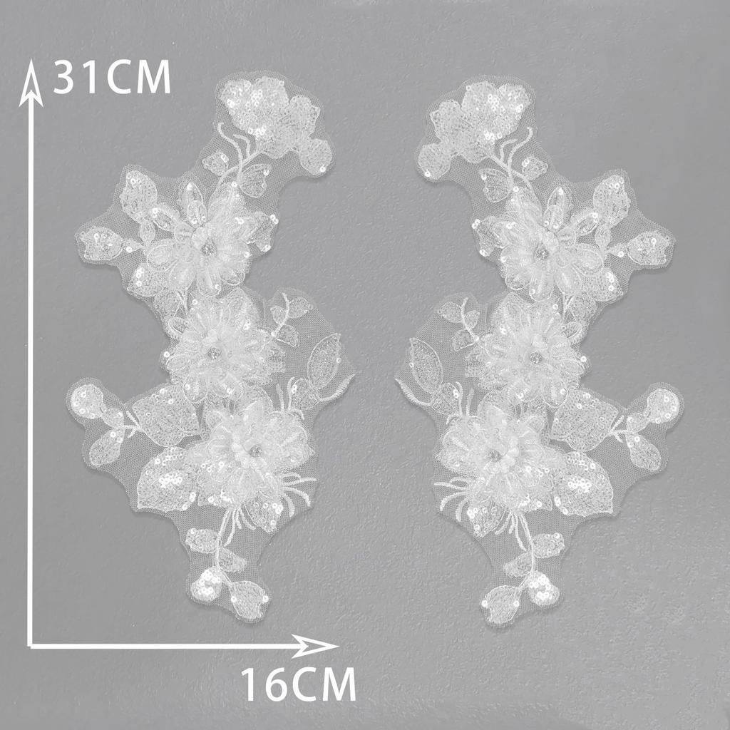 Black And White I Polyester Hollow Embroidery Beads Drills Sewing Lace Diy Decoration With Clothing Collar Accessories