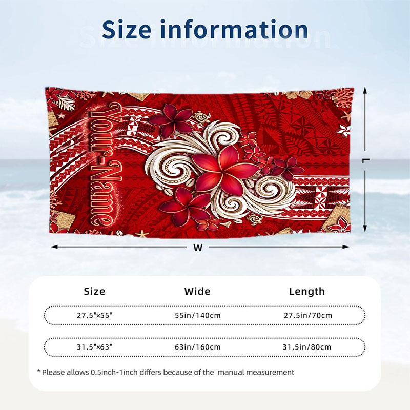 Christmas Theme Beach Towel Personalized Custom Name & Text Soft Quick Dry Beach Towel for Swimming Travel