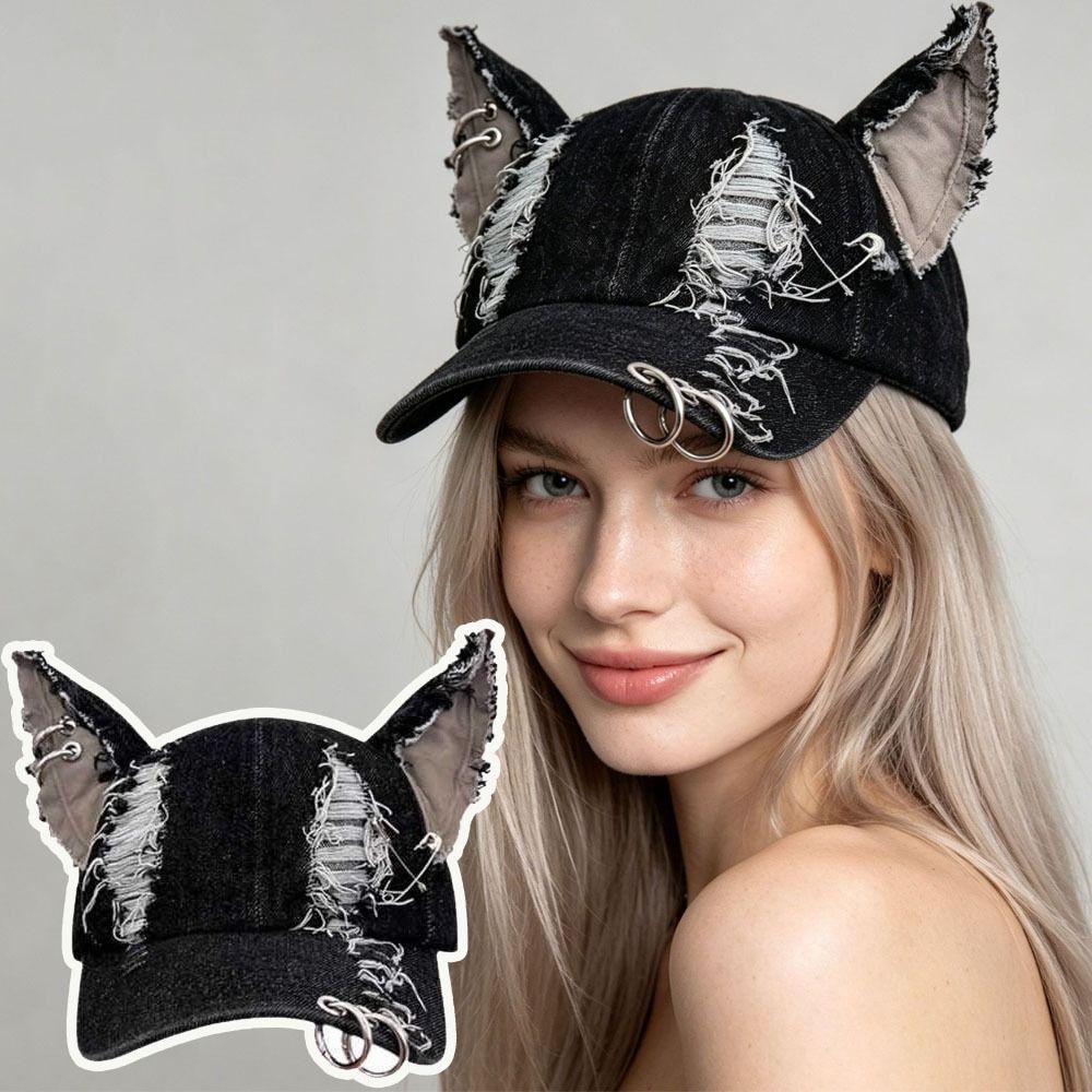 Distressed Details Baseball Cap Frayed Edges Wash Baseball Cap Hip Hop Baseball Cap Party Wear