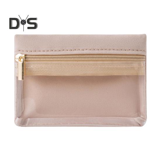 

Сумка для хранения ювелирных изделий, застежка-молния, прозрачный дизайн, однотонный, необрастающий, органайзер для сережек, ожерелий, сумка для хранения абрикосовый