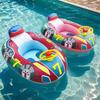 Baby Summer Inflatable Toy Swimming Ring Racing Police Car Pattern Float Seat with Steering Wheel for Pool Inflatable Water Toy