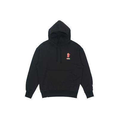 Puma Cartoon Print Thick Hooded Pullover Sweatshirt Men Tops Black 531429-01